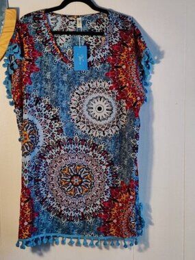 Lounge Dress in polyester, beach or sleep gown. L